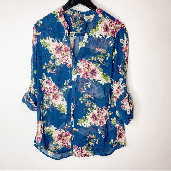 Kut from the Kloth Tops - NWT Kut from the Kloth Sheer Floral Print Blouse Top Size Large
